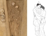 1500년전 ‘포옹남녀’ 유골, 여성 왼손엔 사랑의 징표
