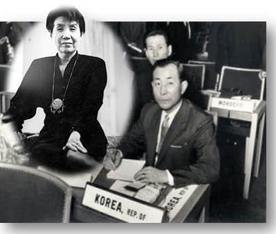 외교관 시절의 신응균과 패션디자이너 노라노(왼쪽). 